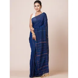 VROMOR KUNJO Striped Handloom Khadi Saree-picture-18