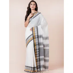 VROMOR KUNJO Woven Design Handloom Khadi Saree-picture-30