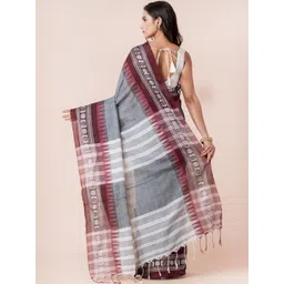 VROMOR KUNJO Woven Design Handloom Khadi Saree image 2