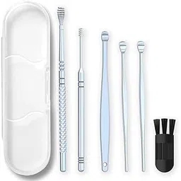 VRS PROFESSIONAL Ear wax removal kit, reusable ear cleaning tools with a small brush and portable storage box, stainless steel ear cleaners pick tools set of 6pcs to effectively remove accumulated earwax easily.-picture-28