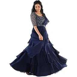 vs fashion Ready To Wear Lehenga Saree Set For Women Bollywood Style Fox Georgette Fabric On Fully Stitched Blouse Colour-picture-23