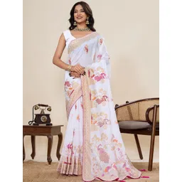 VS MALL Ethnic Motifs Zari Pure Cotton Handloom Paithani Saree-picture-16