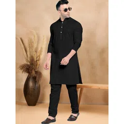 VS MALL Grey Cotton Blend Kurta Sets image 5
