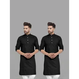 VS MALL Men Black Kurtas-picture-35