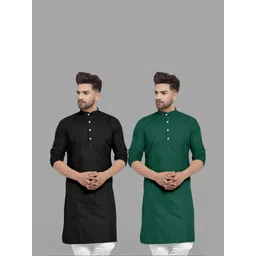 VS MALL Men Green Kurtas-picture-36