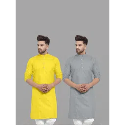 VS MALL Men Grey Kurtas-picture-34