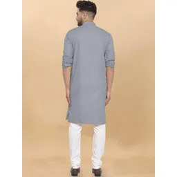 VS MALL Men Grey Kurtas image 5