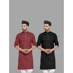 VS MALL Men Maroon Kurtas-picture-32