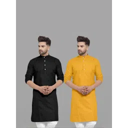 VS MALL Men Mustard Kurtas-picture-30