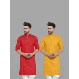 VS MALL Men Mustard Kurtas-picture-42