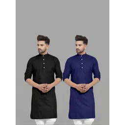 VS MALL Men Navy Blue Kurtas-picture-34