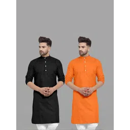 VS MALL Men Orange Kurtas-picture-28