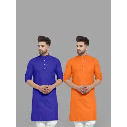 VS MALL Men Orange Kurtas-picture-11