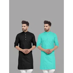 VS MALL Men Sea Green Kurtas-picture-31
