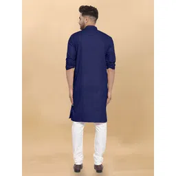 VS MALL Men Solid Band Collar Kurta image 4