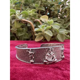 VS Unique Collection Men Oxidised Silver-Plated Kada Bracelet-picture-26