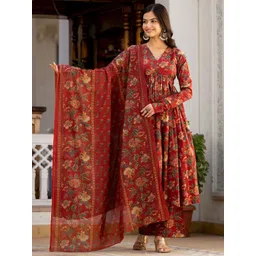 V.S.Creation Women Floral Printed Regular Pure Cotton Kurta with Palazzos & With Dupatta-picture-41