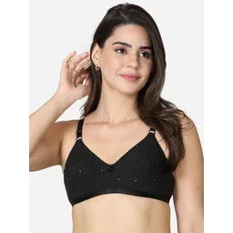 VStar Black Floral Non Padded Non-Wired Everyday Bra-IMAGE-B-BLACK-picture-26
