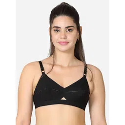 VStar Black Solid Non Padded & Non Wired Bra-picture-32