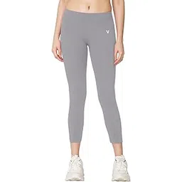 vstar FL03 Women Ankle Length Stretchable Slim Fit Leggings with Secured Side Pocket | Moisture-Wicking | Soft Waistband & Cotton-Elastane Fabric | XXL | Polar Smoke-picture-12