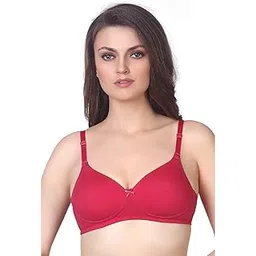 vstar MELISSA Women's Classic and Super Comfortable Regular Fit T-Shirt Padded Bra with High Coverage, Seamless Cups and Additional Detachable Transparent Straps-picture-28