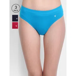 VStar Plus Size Women Pack Of 3 Pure Cotton Solid Bikini Briefs-picture-29