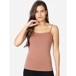 VStar Women Brown Slim Fit U Neck Cotton Camisole-picture-39