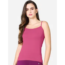 VStar Women Dark Pink Solid Cotton Camisoles-picture-15