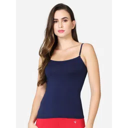 VStar Women Navy Blue Solid Cotton Camisoles-picture-12