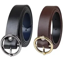 vtflair Women's and Girl's PU Leather Casual Formal Dresses Belt Single O-Ring Design Buckle Belt (Fits On Upto 36 Inch waist Free Size )-picture-40