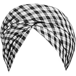 vtn Men's Turban Cloth Saafa/Saafi/Parna Kapda,Unstitched Black & White Check (3.5 Metres)-picture-46