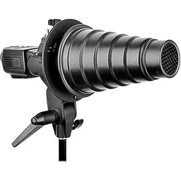 VTS Photography S-Type Flash Bracket Holder and Conical Snoot Kit with Bowens Mount, Honeycomb Grid, 5 Pieces Color Gel Filters for Speedlite Flash Softbox Beauty Dish Reflector Umbrella-image-10