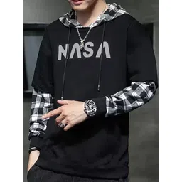 vuzzan Men Full Sleeve Printed Hooded Sweatshirt-picture-10