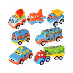 VWorld Enterprise Unbreakable Pull Back Car Toys Pack Of 7 - Multicolor-picture-27