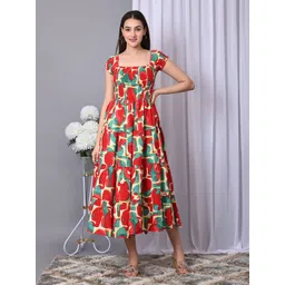 VYMO Floral Print Fit & Flare Maxi Dress-picture-10