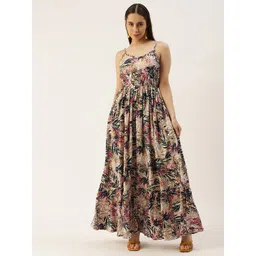 VYMO Floral Print Fit & Flare Maxi Dress-picture-12