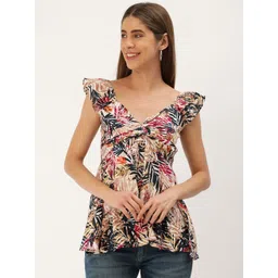 VYMO Floral Print Twisted Top-picture-17