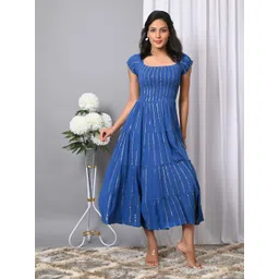 VYMO Women Self Design Gown Dress-picture-35