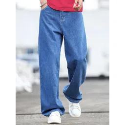 VYNTIQ Men Jean Wide Leg Mid-Rise Medium Shade Jeans-picture-22