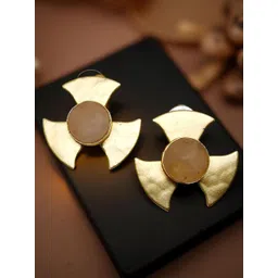 VYRA Aquamarine Studded Circular Shaped Studs-image-0