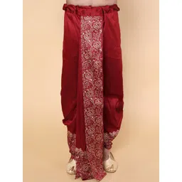 W & G Ethnic Motifs Embroidered Relax Fit Silk Dhoti-picture-58
