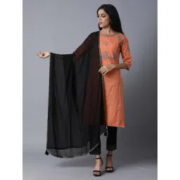 W Black Chiffon Solid Dupatta-picture-10