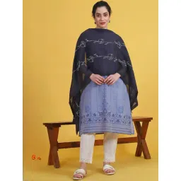 W Black Regular Fit Embroidered Dupatta-picture-31