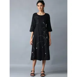 W Black Zari Work A Line Kurta-picture-11
