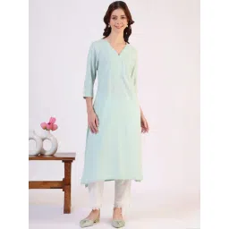 W Blue Embroidered Kurta-picture-45