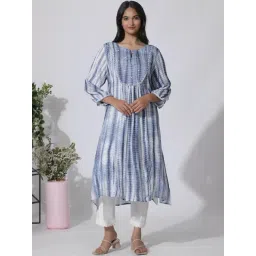 W Blue Printed Straight Kurta-picture-35