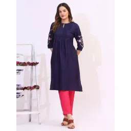 W Blue Regular Fit Kurta-picture-48