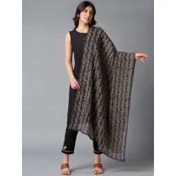 W Brown Cotton Printed Dupatta-picture-36
