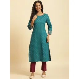 W Ethnic Motifs Printed Pure Cotton Anarkali Kurta-picture-38