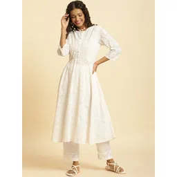 W Floral Printed Anarkali Kurta with Trousers-picture-32